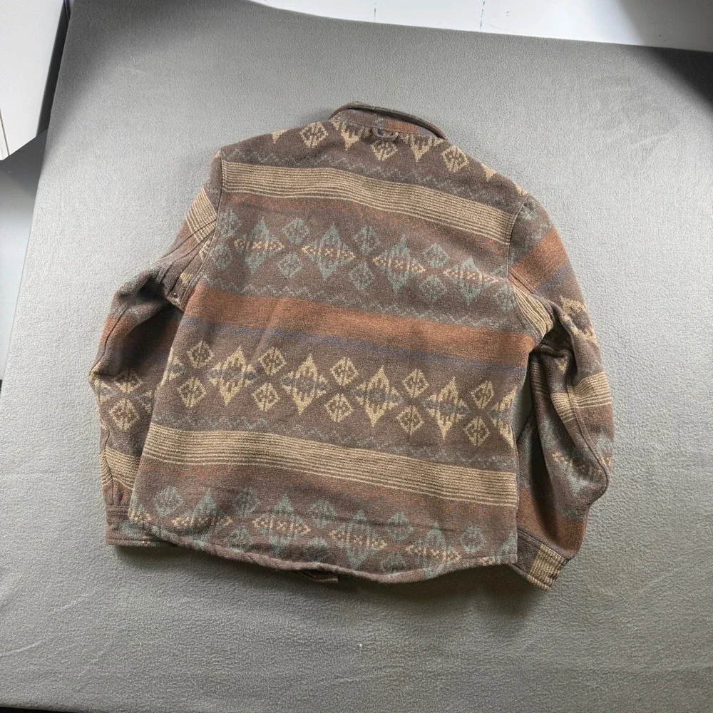Jachs New York Shacket Mens XL Brown Aztec Wool Blend Southwestern Cabin